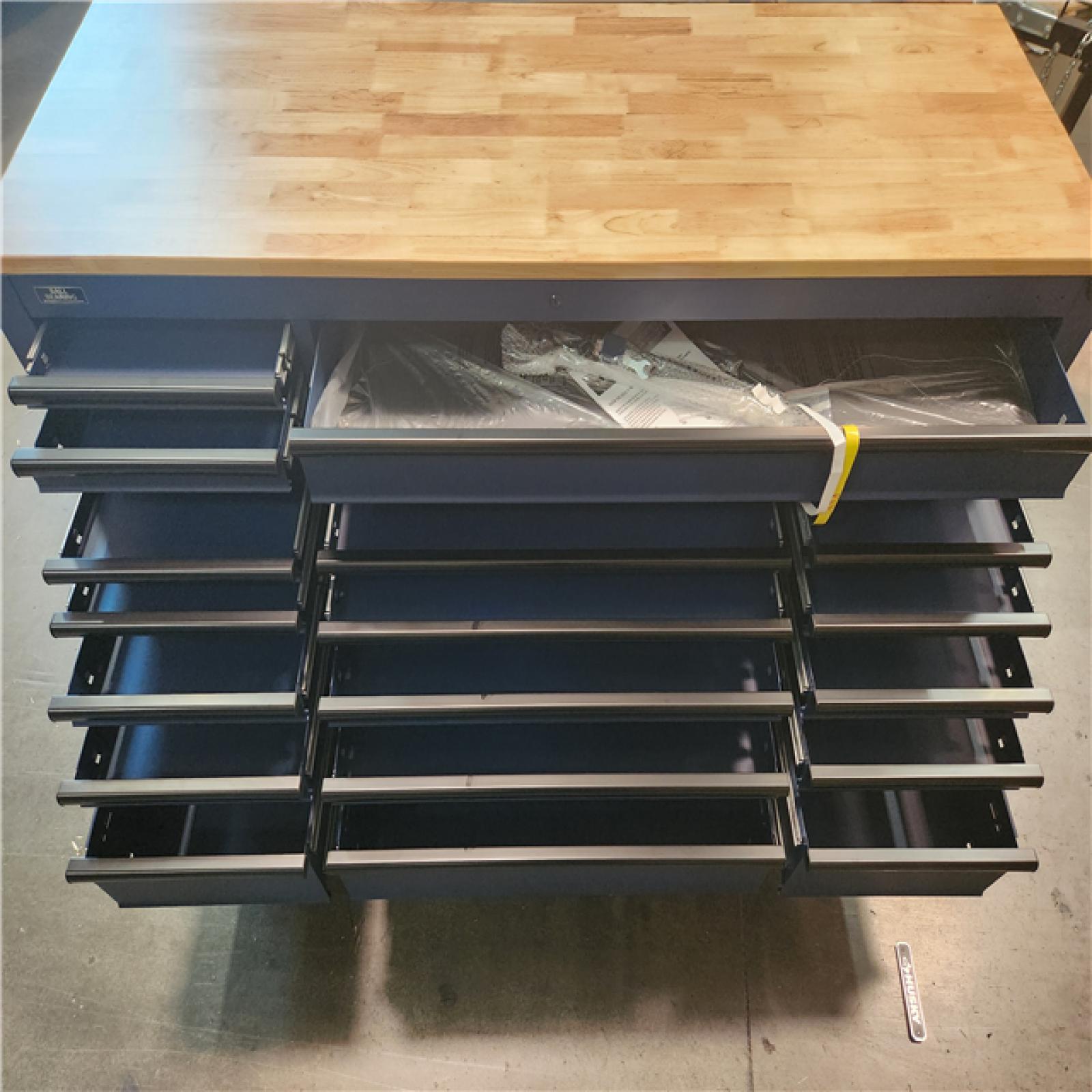 California AS-IS 72 in. 18-drawer Husky mobile work bench