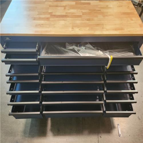 California AS-IS 72 in. 18-drawer Husky mobile work bench