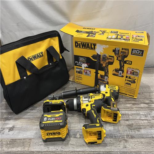 AS-IS DEWALT 20V MAX Cordless Brushless Hammer Drill/Driver 2 Tool Combo Kit with FLEXVOLT ADVANTAGE