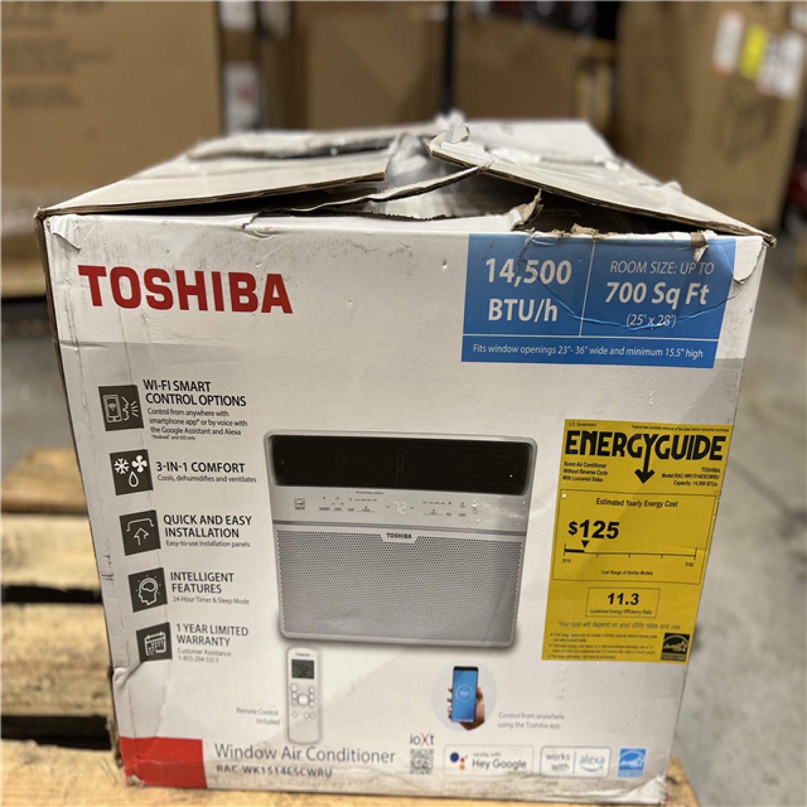 LIKE NEW! - Toshiba 14,500 BTU 23.6 Inch 115-Volt Touch Control Window Air Conditioner with Remote