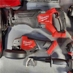 HOUSTON LOCATION - AS-IS (APPEARS LIKE NEW) Milwaukee M18 FUEL 18V Lithium-Ion Brushless Cordless Combo Kit with Two 5.0 Ah Batteries  1 Charger  2 Tool Bags (7-Tool)