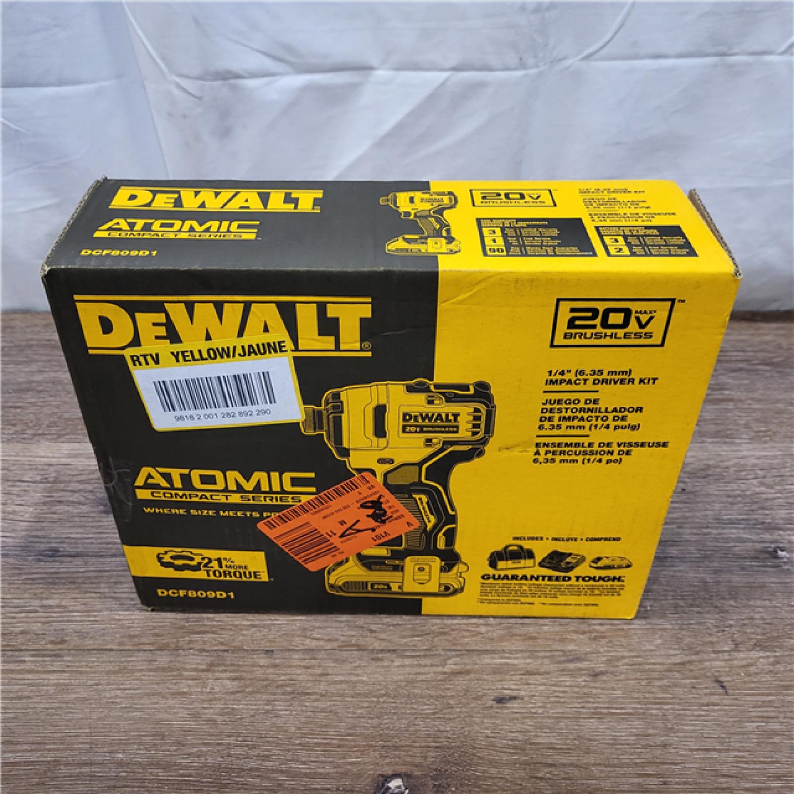 AS-IS DEWALT ATOMIC 20V MAX* Brushless Cordless Compact 1/4 in. Impact Driver Kit