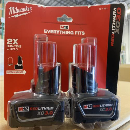 NEW! - Milwaukee M12 12-Volt Lithium-Ion XC Extended Capacity 3.0 Ah Battery Pack (2-Pack)