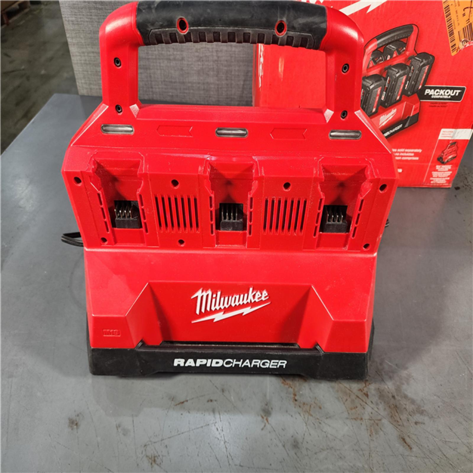 HOUSTON LOCATION - AS-IS Milwaukee M18 Packout Six Bay Rapid Charger