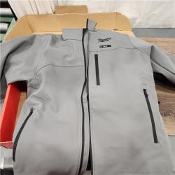 AS-IS Men's Medium M12 12V Lithium-Ion Cordless TOUGHSHELL Gray Heated Jacket with (1) 3.0 Ah Battery and Charger