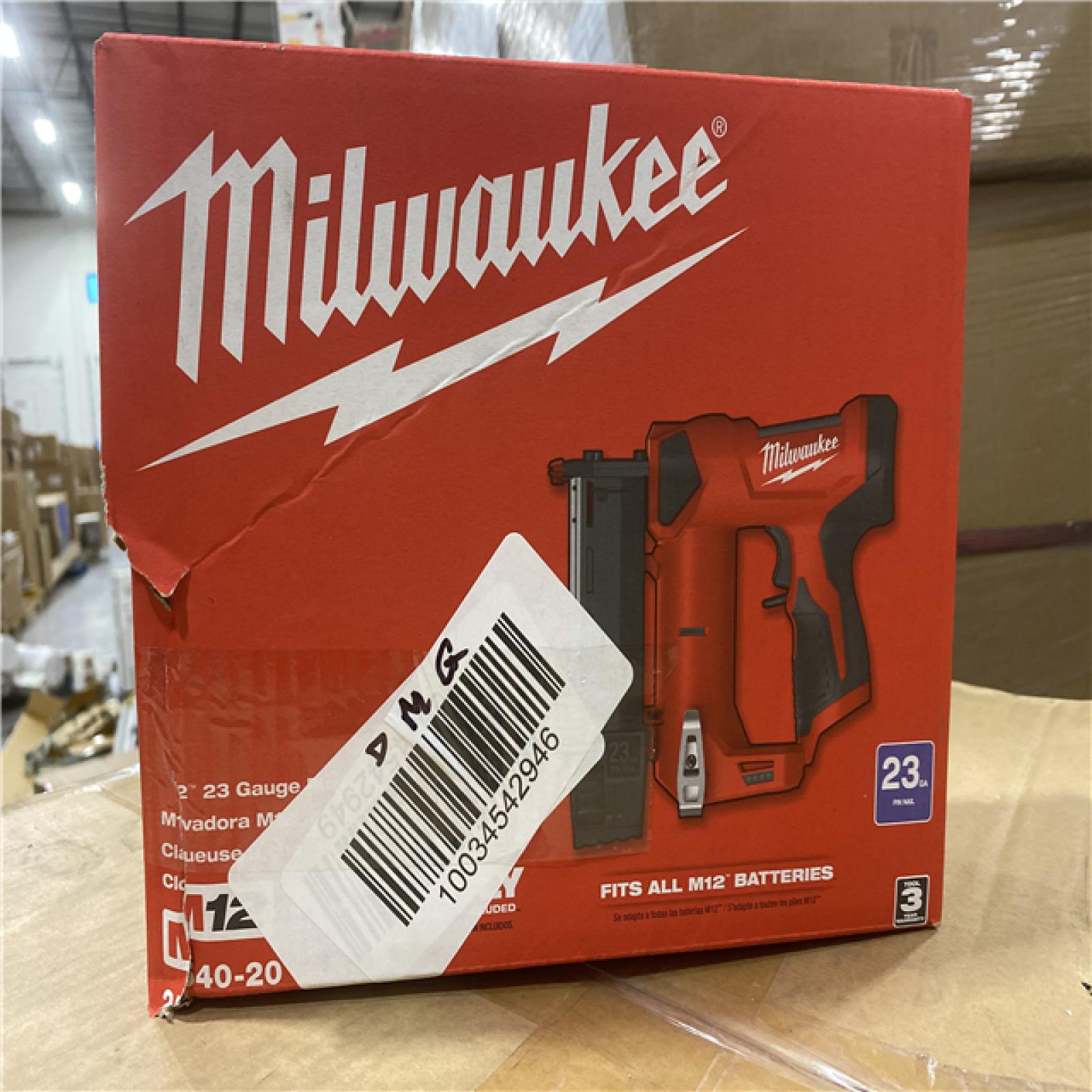 LIKE NEW! - Milwaukee M12 12-Volt 23-Gauge Lithium-Ion Cordless Pin Nailer (Tool-Only)