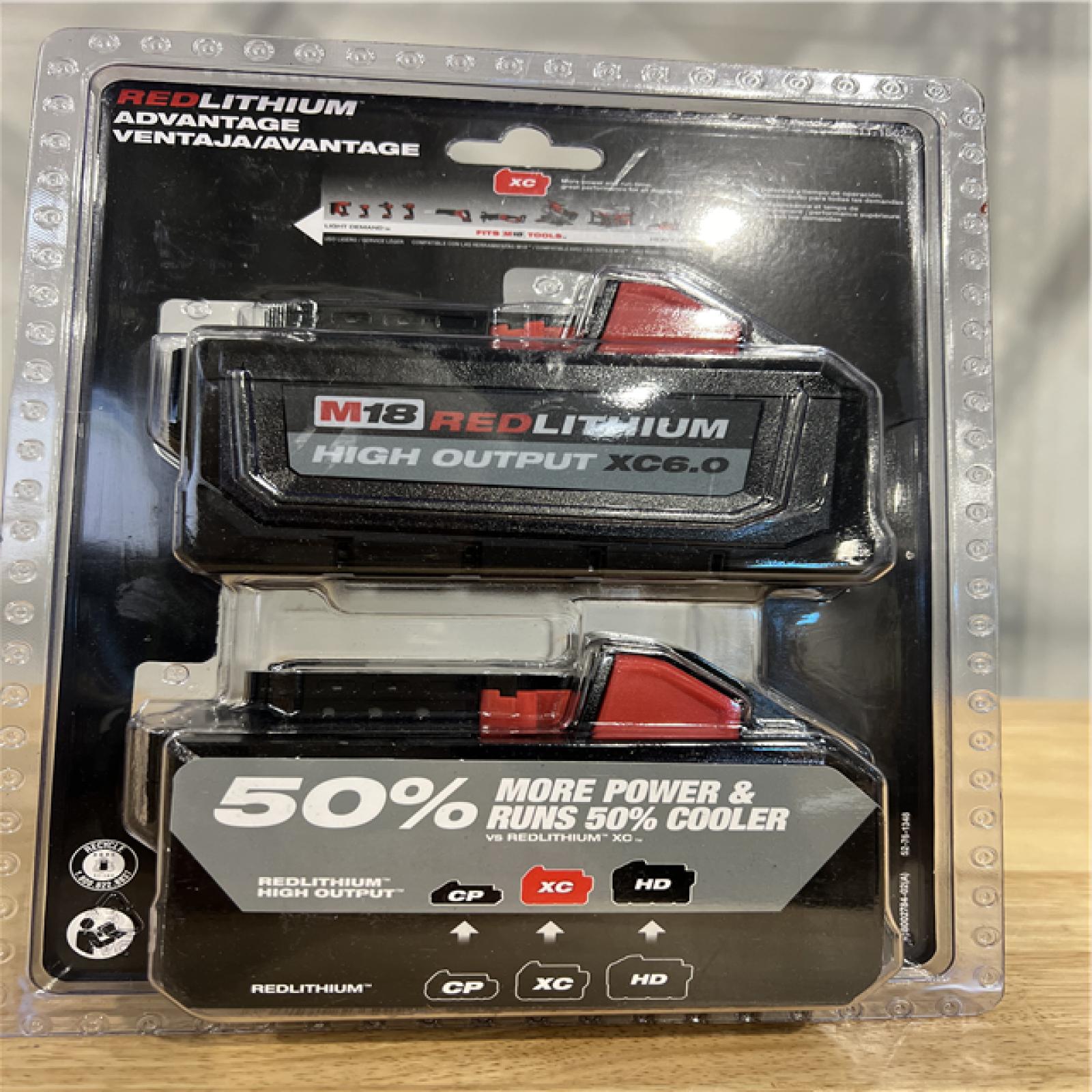 NEW! - MILWAUKEE M18 18-Volt Lithium-Ion High Output 6.0Ah Battery Pack (2-Pack)