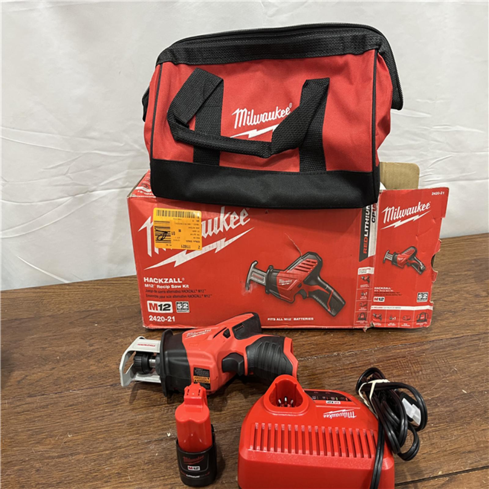 AS-ISMilwaukee 2420-21 - M12 Fuel Hackzall 1/2  12V 1.5Ah Cordless Straight Handle Reciprocating Saw Kit