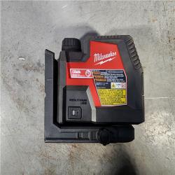 HOUSTON LOCATION - AS-IS MILWAUKEE 100 Ft. REDLITHIUM Lithium-Ion USB Green Rechargeable Cross Line Laser Level with Charger