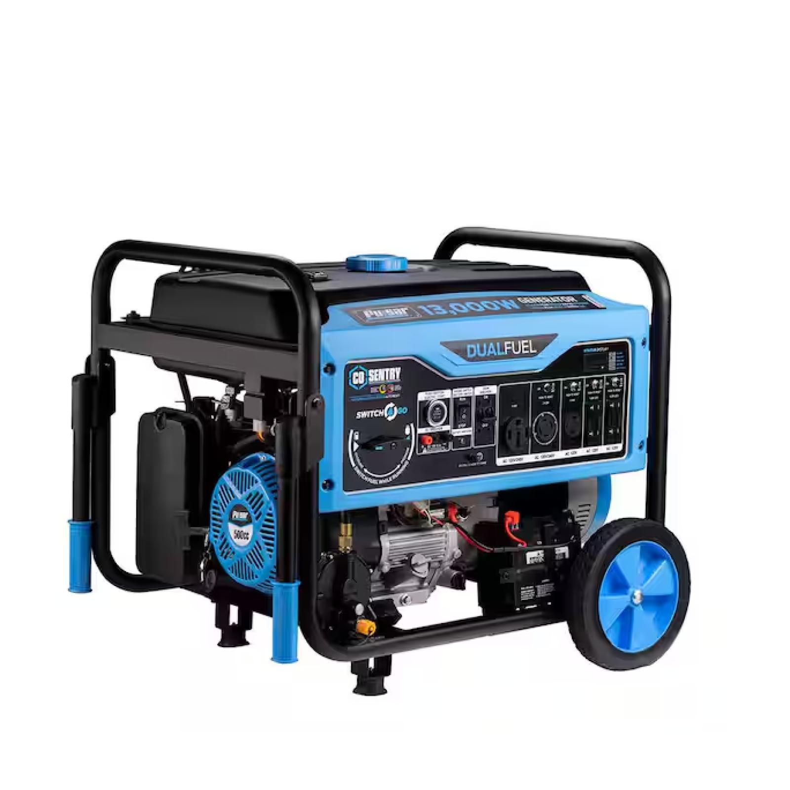 DALLAS LOCATION - Pulsar 13,000 -Watt Dual-Fuel Gasoline and Propane with Push to Start Portable Home Power Generator, CO Shutoff