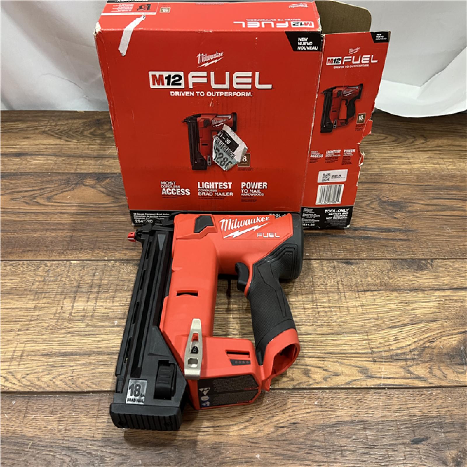 AS-IS M12 FUEL 12-Volt Lithium-Ion Brushless Cordless 18-Guage Compact Brad Nailer (Tool Only)