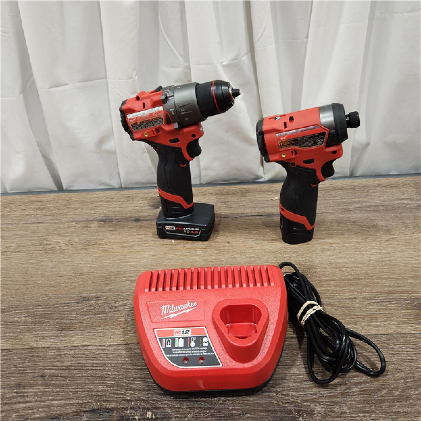 AS-IS Milwaukee 3497-22 12V Brushless Hammer Drill and Impact Driver Combo Kit