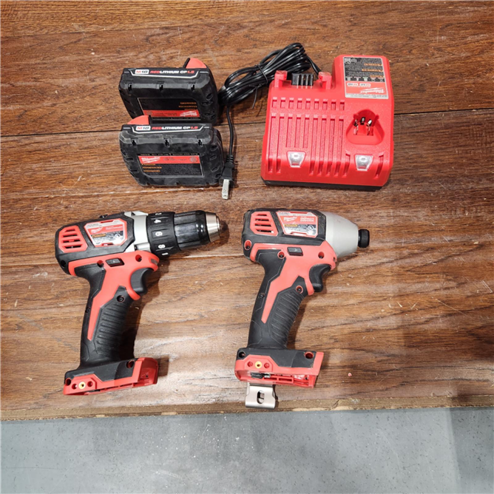 AS-IS Milwaukee M18 18V Cordless Brushed 2 Tool Drill/Driver and Impact Driver Kit