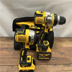 AS IS DEWALT 20V MAX Cordless Brushless Hammer Drill/Driver 2 Tool Combo Kit with FLEXVOLT ADVANTAGE