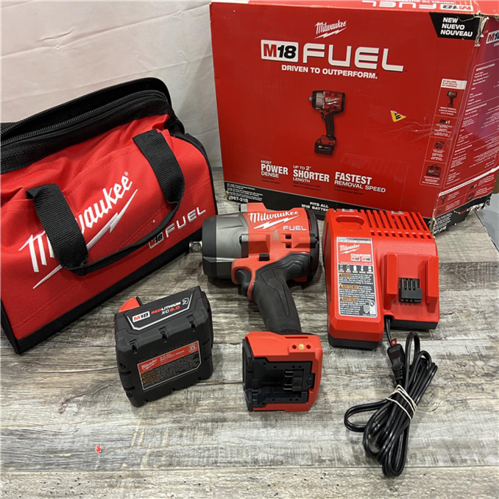 AS-IS Milwaukee M18 1/2 in. Cordless Brushless High Torque Impact Wrench Kit (Battery & Charger)