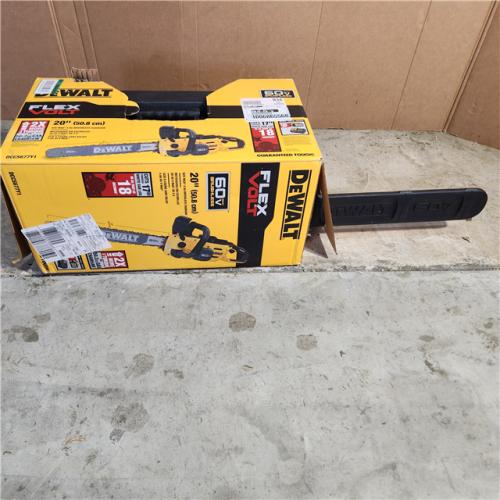 Houston location -AS-IS DEWALT FLEXVOLT 60V MAX 20 in. Brushless Electric Cordless Chainsaw Kit and Carry Case with (1) FLEXVOLT 4 Ah Battery & Charger (NO BATTERY ONLY CHARGER)