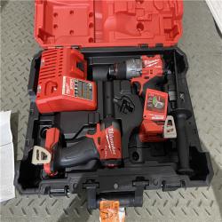 Houston location AS-IS Milwaukee 3697-22 M18 FUEL 1/2 Hammer Driller/Driver &1/4 Hex Impact Driver 2 Tool Combo NO BATTERY ONLY TOOL IN CHARGER