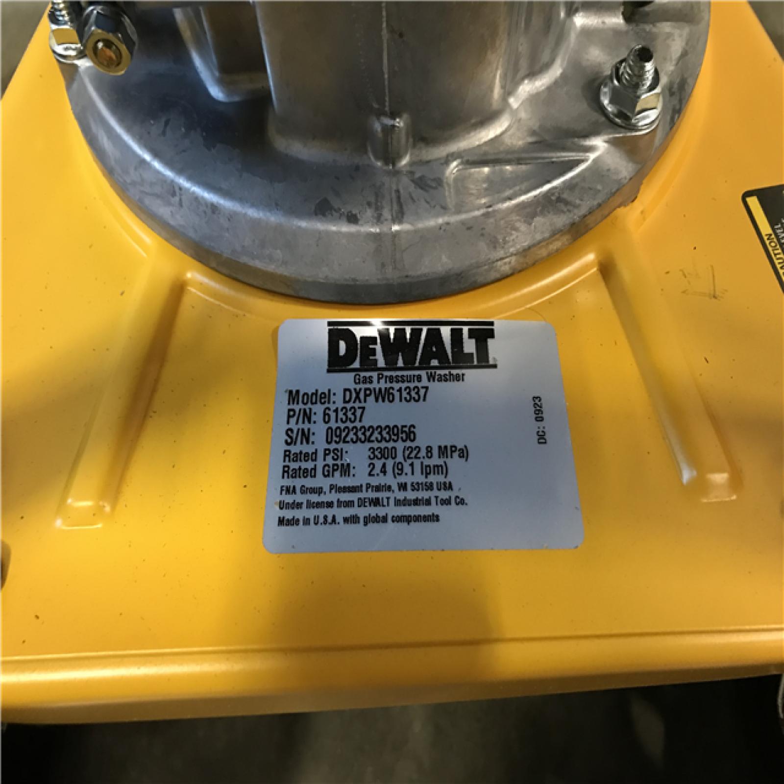 California AS-IS DEWALT 3300 PSI 2.4 GPM Gas Cold Water Pressure Washer with HONDA GCV200 Engine