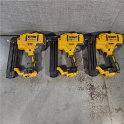 HOUSTON LOCATION - AS-IS (3) DEWALT 20V MAX XR 18 Gauge Brad Nailer Kit W/ (2) BATTERY & CHARGER