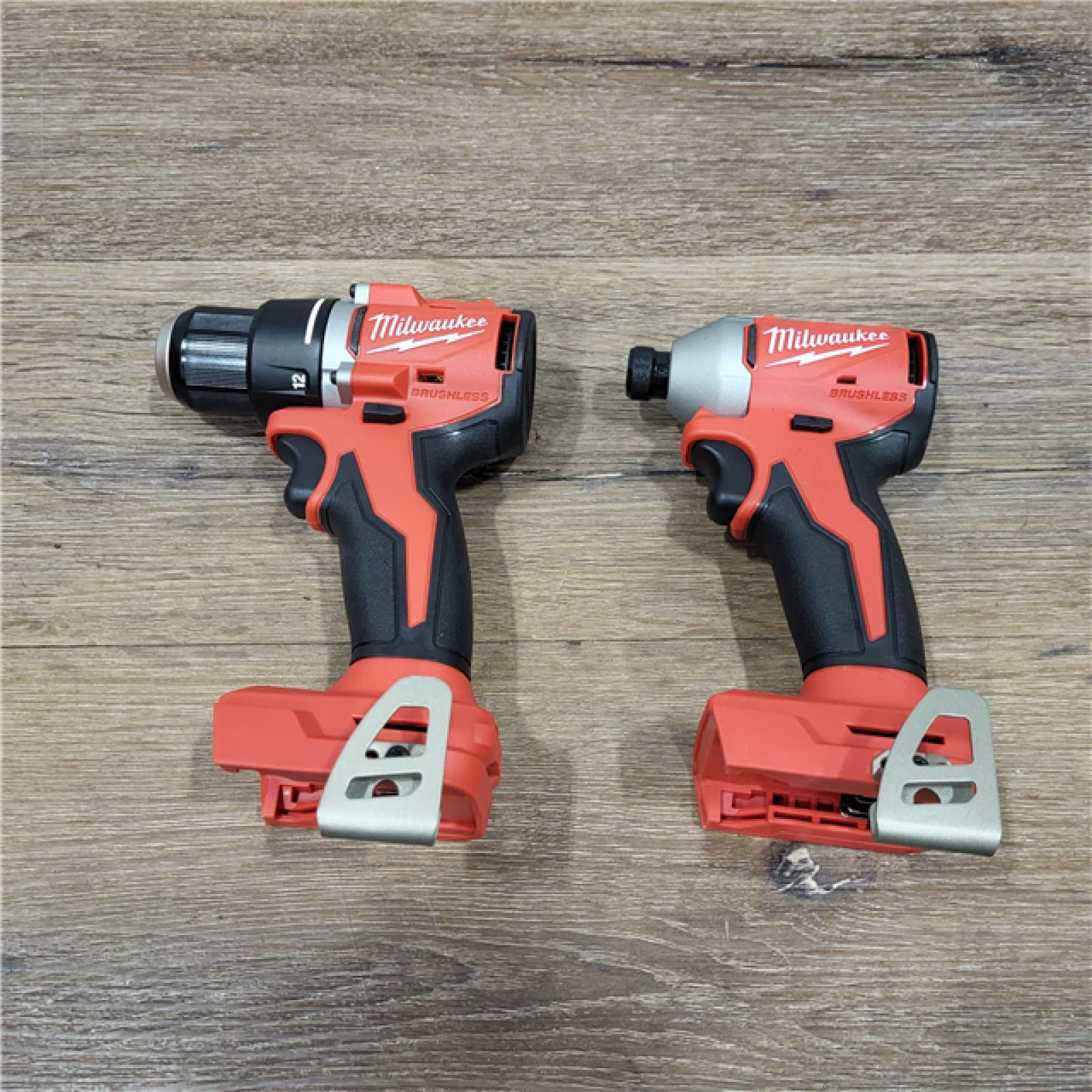 AS IS M18 18V Lithium-Ion Brushless Cordless Compact Drill/Impact Combo Kit (2-Tool) W/(2) 2.0 Ah Batteries, Charger & Bag