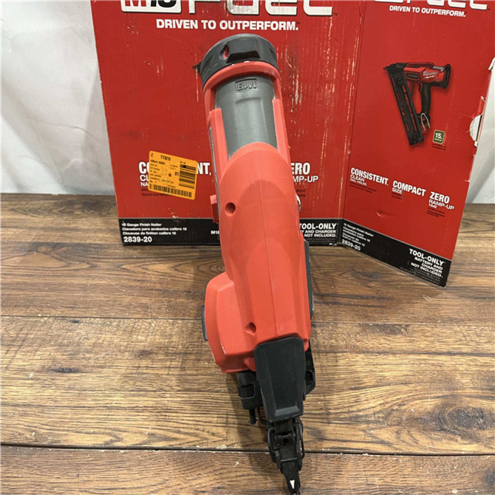 AS IS Milwaukee 2839-20 M18 FUEL 15 Ga. 18 Volt Brushless Angled Finish Nailer