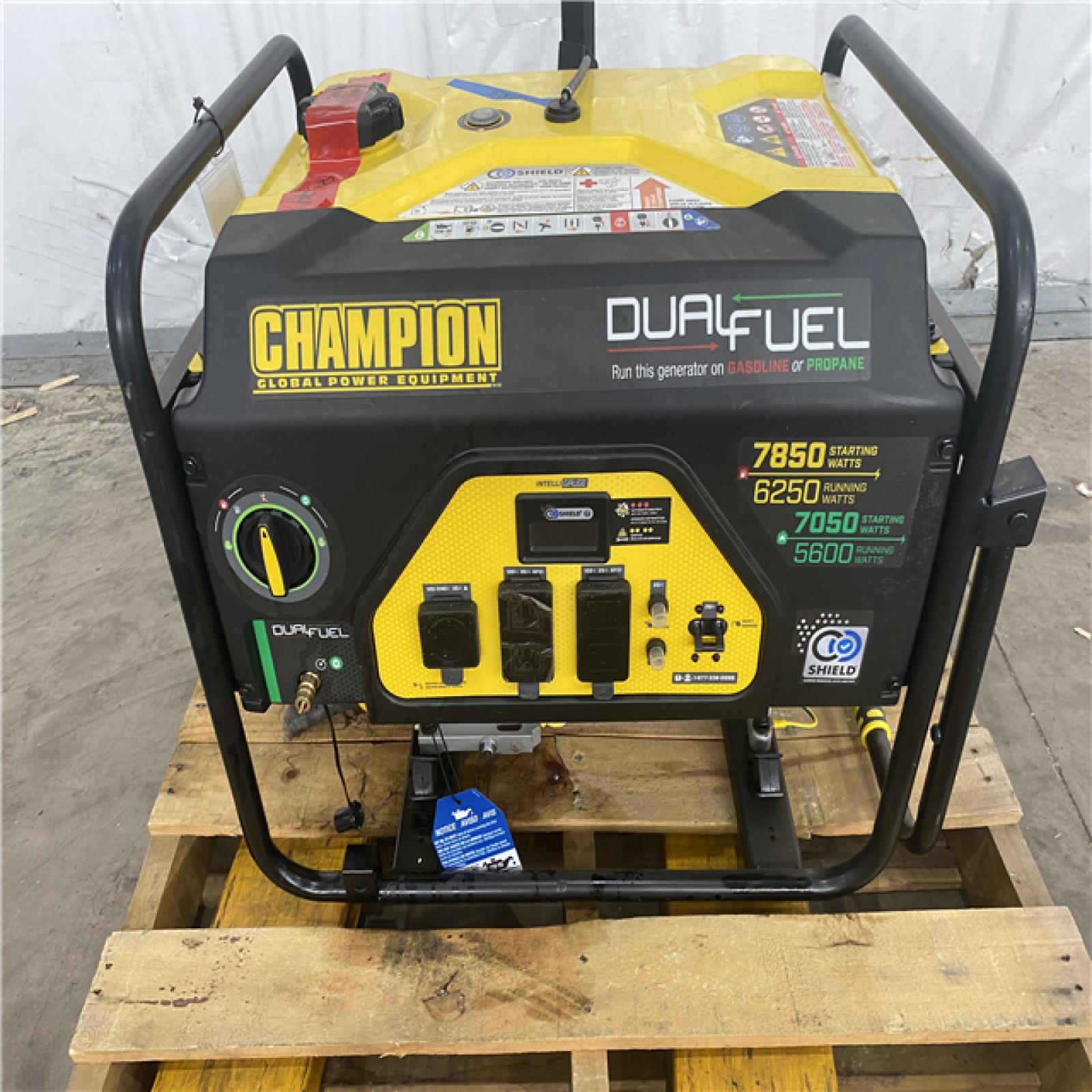 Houston Location - AS-IS (2Qty)Champion Dual Fuel 7,850 Starting Watts 6,250 Running Watts Generator