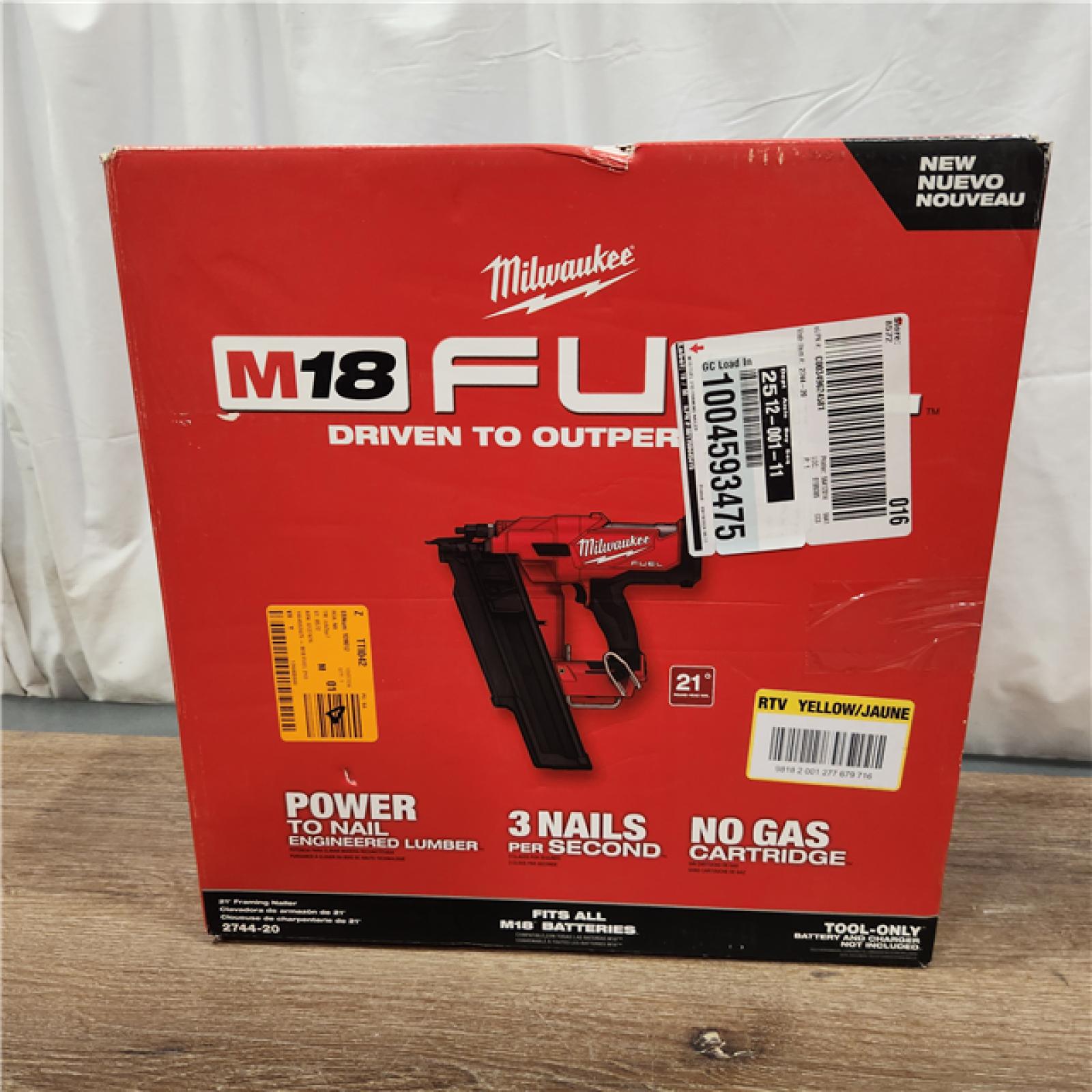 AS-IS Milwaukee 2744-20 M18 FUEL 21-Degree Cordless Framing Nailer (Tool Only)