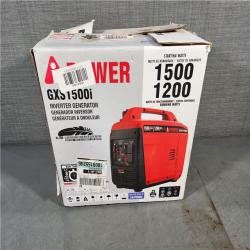 HOUSTON LOCATION - AS-IS 1500-Watt Recoil Start Gasoline Powered Ultra-Light Inverter Generator with 60cc OHV Engine and CO Sensor Shutdown