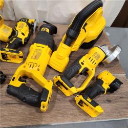 AS-IS DEWALT 20-Volt Max Lithium-Ion 10-Tool Cordless Combo Kit with Two 2.0 Ah Batteries, Charger and 2 Bags