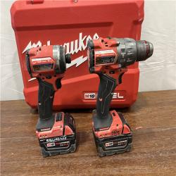 AS-IS Milwaukee M18 FUEL 18V Lithium-Ion Brushless Cordless Hammer Drill and Impact Driver Combo Kit (2-Tool) with 2 Batteries