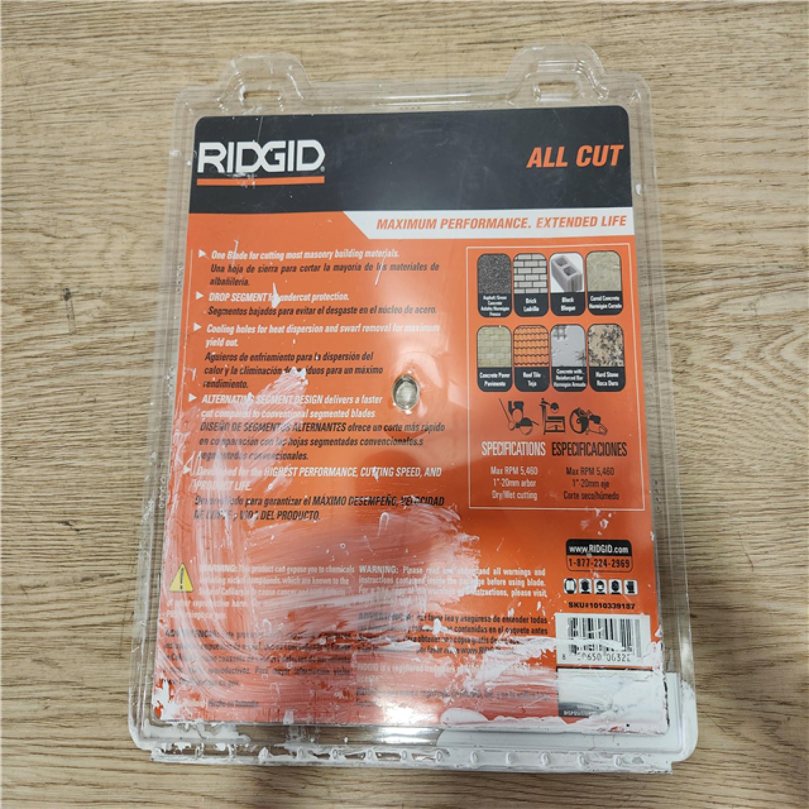 Phoenix Location NEW RIDGID 14 in. All-Cut Segmented Rim Diamond Saw Blade