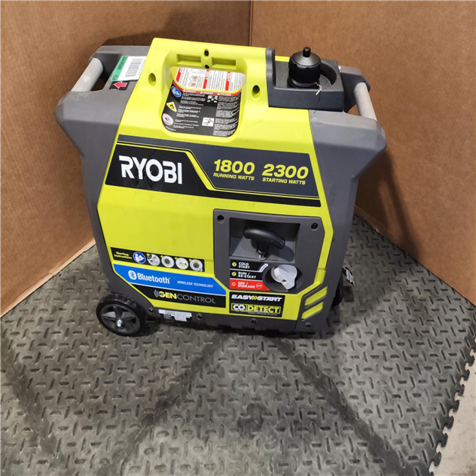 HOUSTON LOCATION - AS-IS RYOBI 2,300-Watt Recoil Start Bluetooth Super Quiet Gasoline Powered Digital Inverter Generator with CO Shutdown Sensor