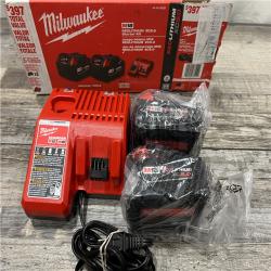 AS-IS Milwaukee M18 18-Volt Lithium-Ion XC Starter Kit with Two 5.0Ah Batteries / Charger (48-59-1852B)