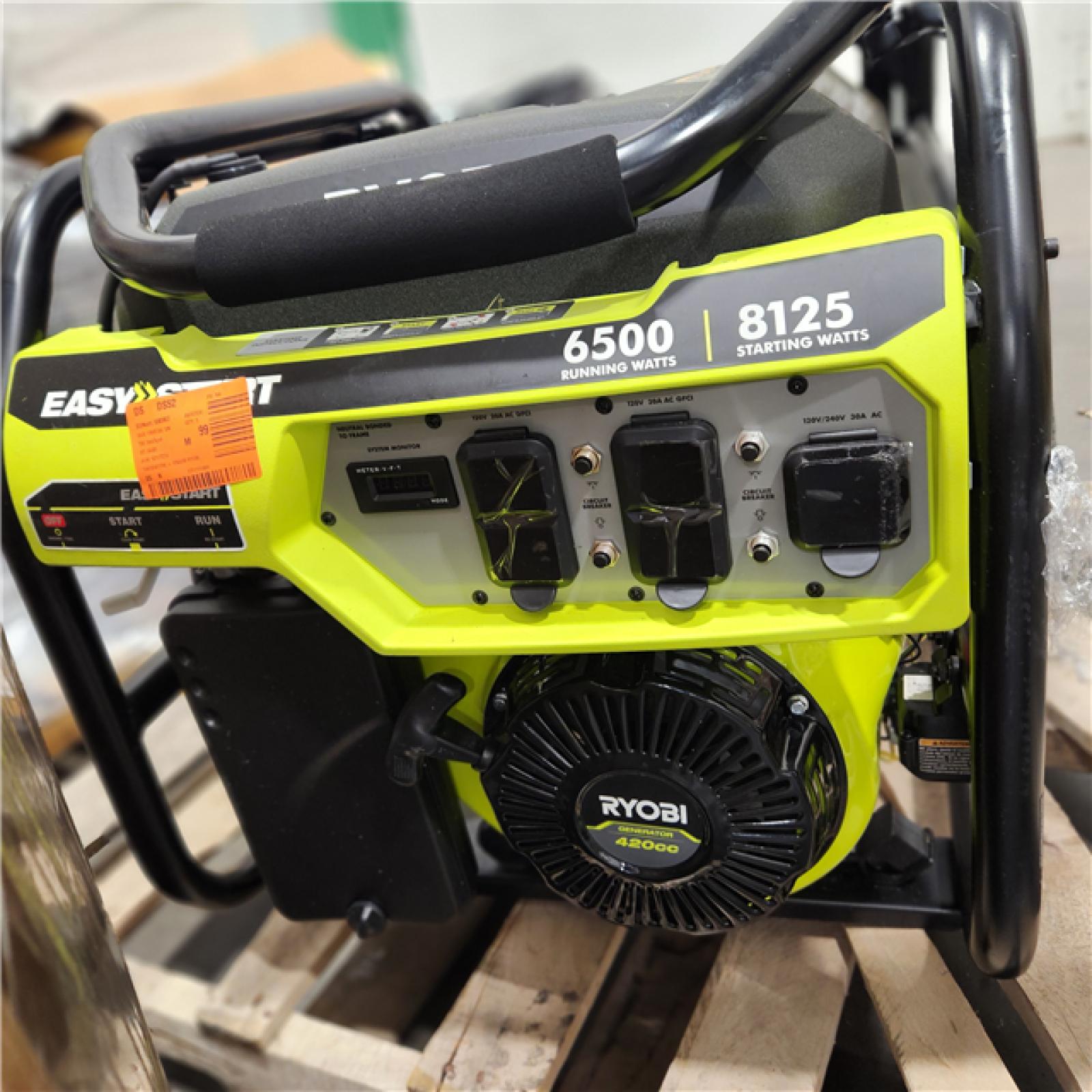 Dallas Location - As-Is RYOBI 6,500-Watt Gasoline Powered Portable Generator