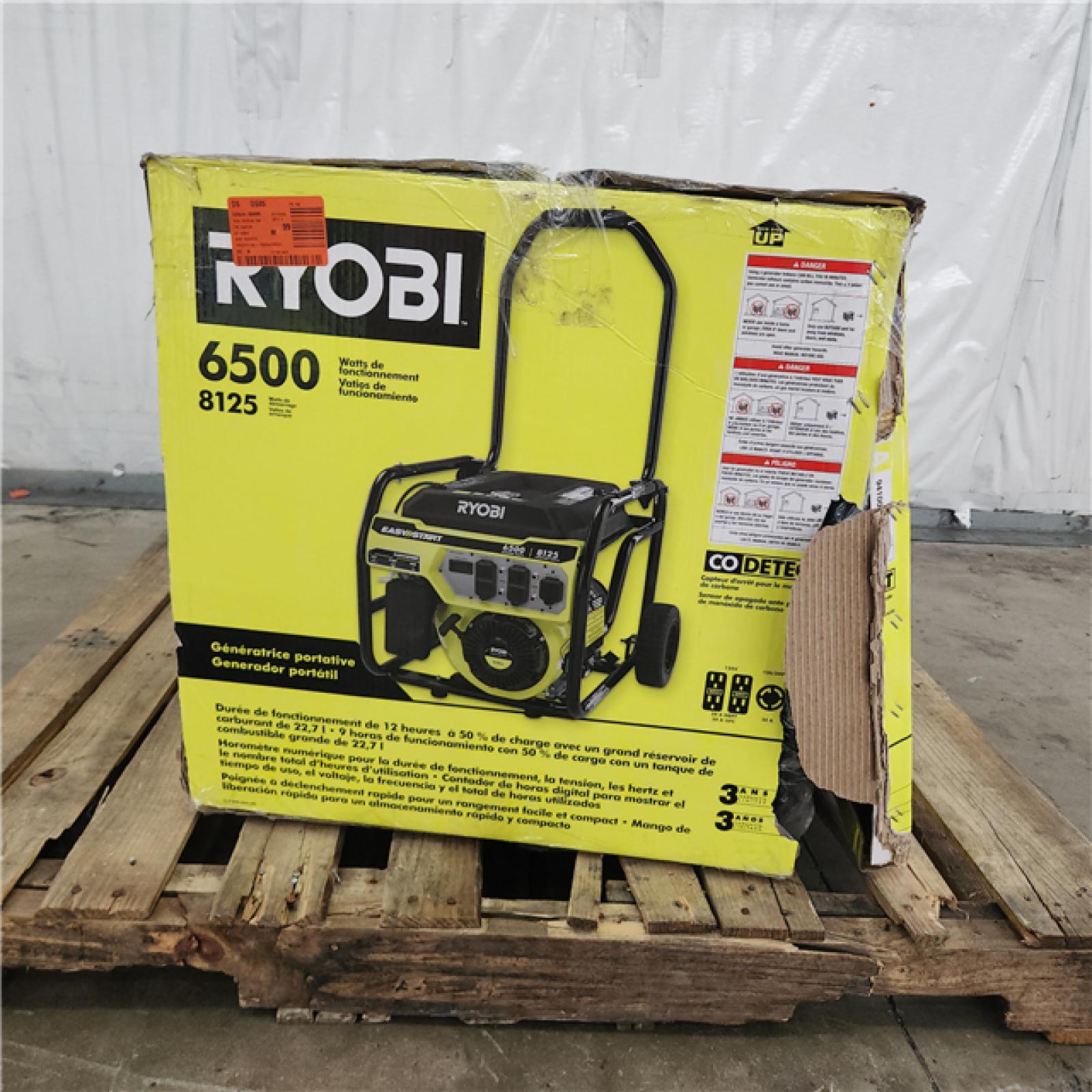 Houston Location - AS-IS Ryobi 6,500-Watt Gasoline Powered Portable Generator