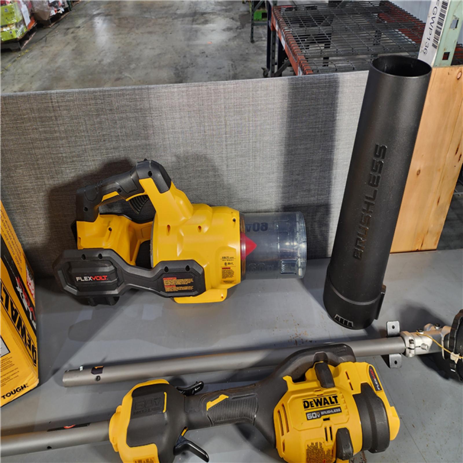 HOUSTON LOCATION - AS-IS FLEXVOLT 60V MAX Cordless Battery Powered String Trimmer & Blower Combo Kit with (1) FLEXVOLT 3 Ah Battery & Charger