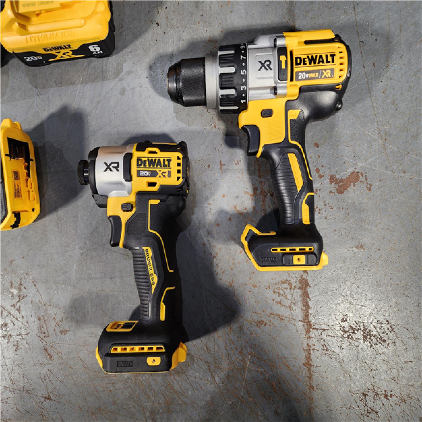 HOUSTON LOCATION - AS-IS DEWALT 20-Volt Lithium-Ion Cordless 3-Tool Combo Kit with FLEXVOLT 9 Ah and 20V 6 Ah Batteries and Charger