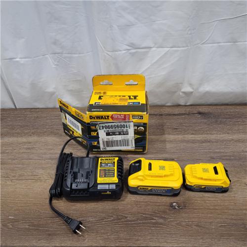 AS-IS DeWalt 20V MAX POWERSTACK DCBP315-2C Lithium-Ion 1.7Ah and 5Ah Battery and Charger Starter Kit 3 Pc