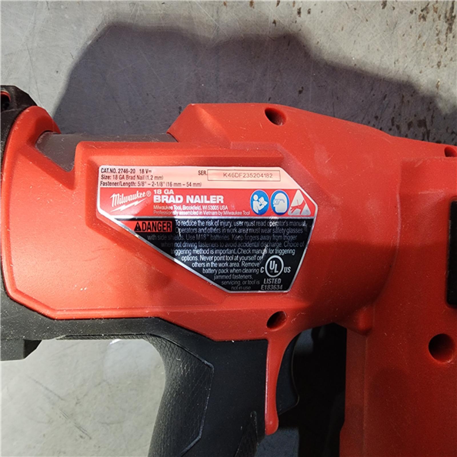 HOUSTON LOCATION - AS-IS Milwaukee M18 Fuel 18V Brushless 18-Gauge Brad Nailer 2746-20 (Bare Tool)