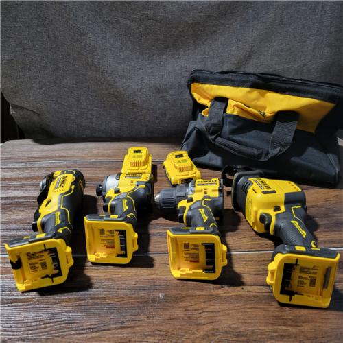 California As-Is Dewalt Brushless 4-Tool Combo Kit (Batteries andTool Bag Included) (MISSING CHARGER)