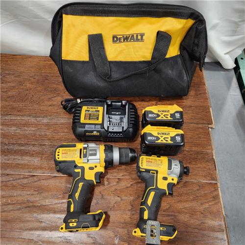 AS-IS DEWALT  20V MAX Lithium-Ion Cordless 2 Tool Combo Kit with (1) 4.0Ah Batteries, Charger, and Bag