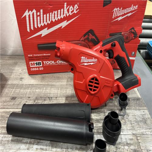 AS-IS Milwaukee M18 18-Volt Lithium-Ion Cordless Compact Blower (Tool-Only)