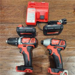 AS-IS Milwaukee M18 18V Cordless Brushed 2 Tool Drill/Driver and Impact Driver Kit