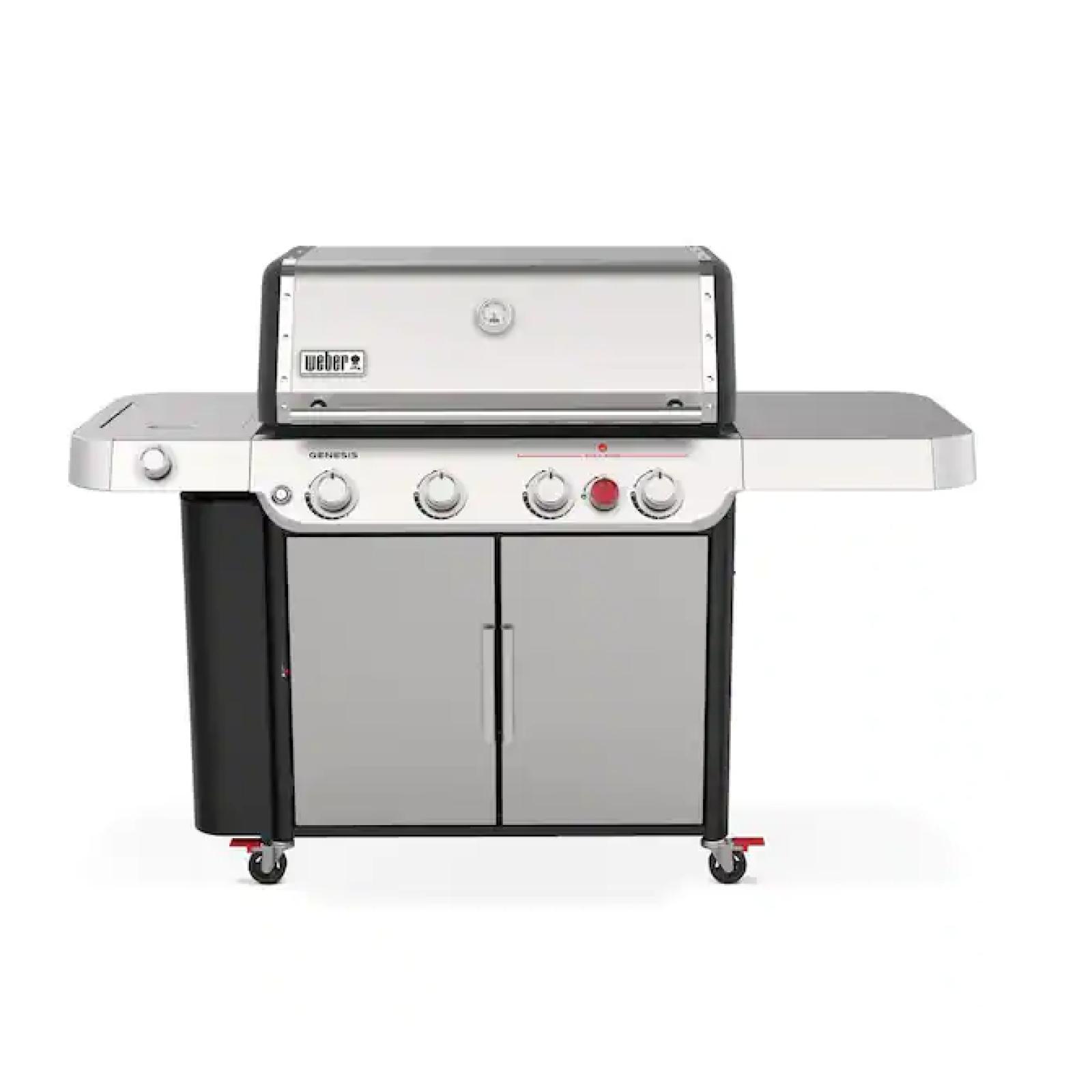 DALLAS LOCATION - Weber Genesis S-435 4-Burner Liquid Propane Gas Grill in Stainless Steel with Side Burner