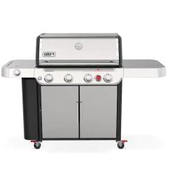 DALLAS LOCATION - Weber Genesis S-435 4-Burner Liquid Propane Gas Grill in Stainless Steel with Side Burner