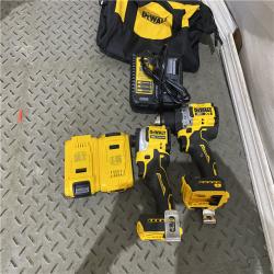 Houston location AS-IS DEWALT 20V MAX XR Cordless Drill/Driver, ATOMIC Impact Driver 2 Tool Combo Kit, (2) 2.0Ah Batteries, Charger, and Bag