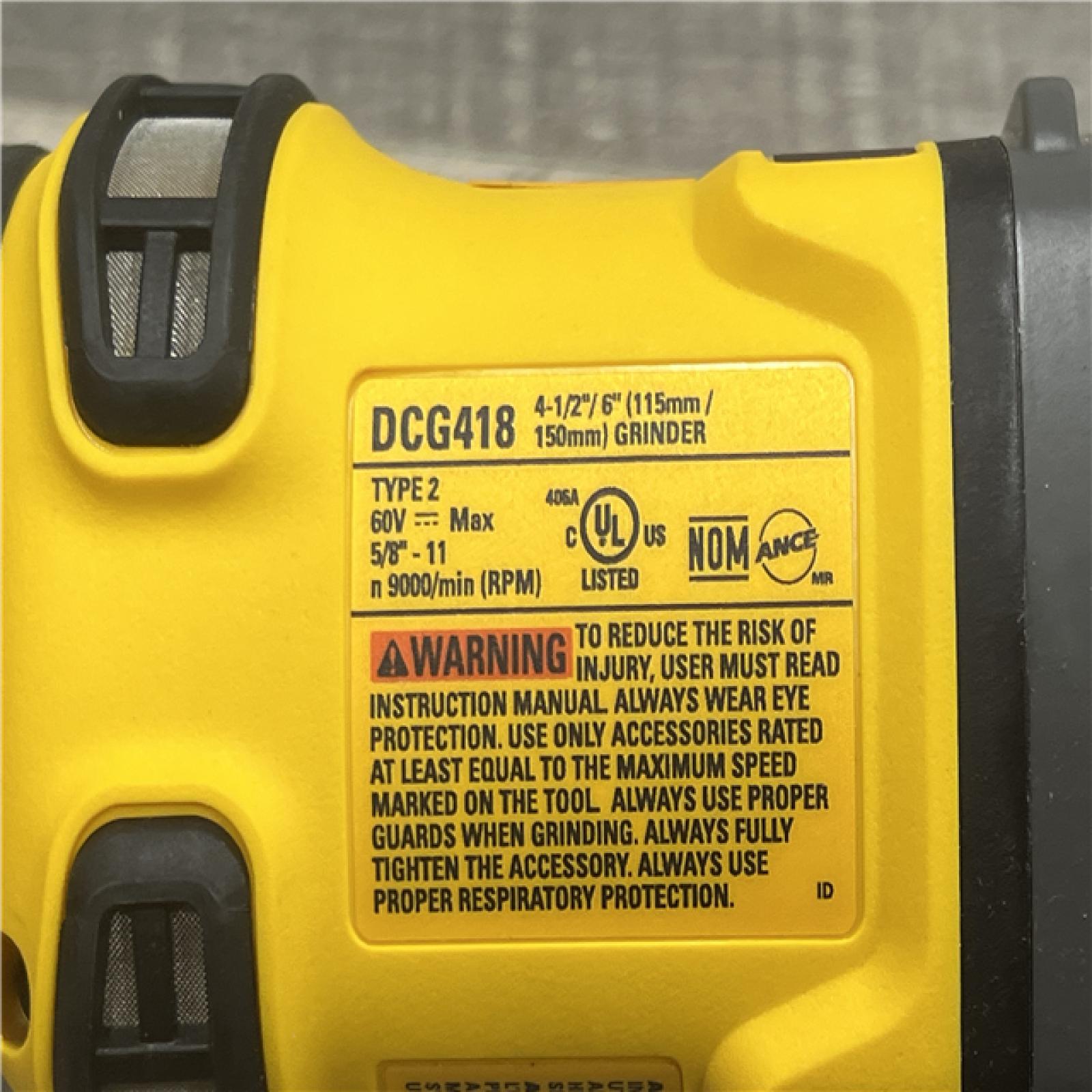 AS-IS DeWalt FLEXVOLT 60V MAX Cordless Grinder  4.5 - 6   9000 RPM  1 EA (115-DCG418B)