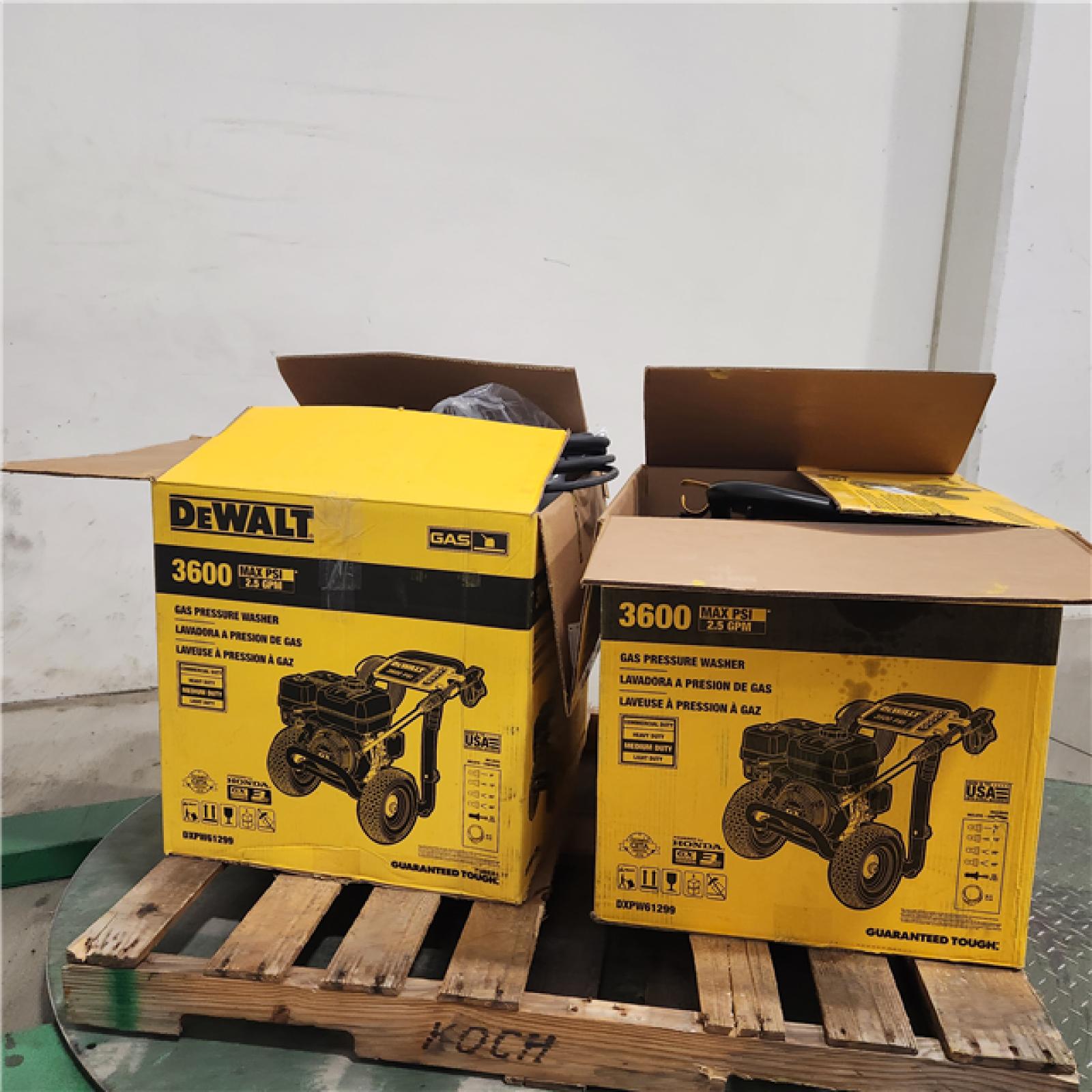 Dallas Location - As-Is DeWalt DXPW61299 3600 PSI 2.5 GPM Gas Pressure Washer(Lot Of 2)