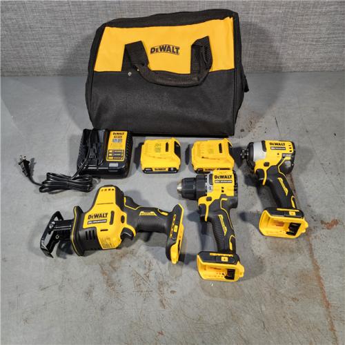 HOUSTON LOCATION - AS-IS DeWalt 20V MAX ATOMIC Cordless Brushless 3 Tool Combo Kit