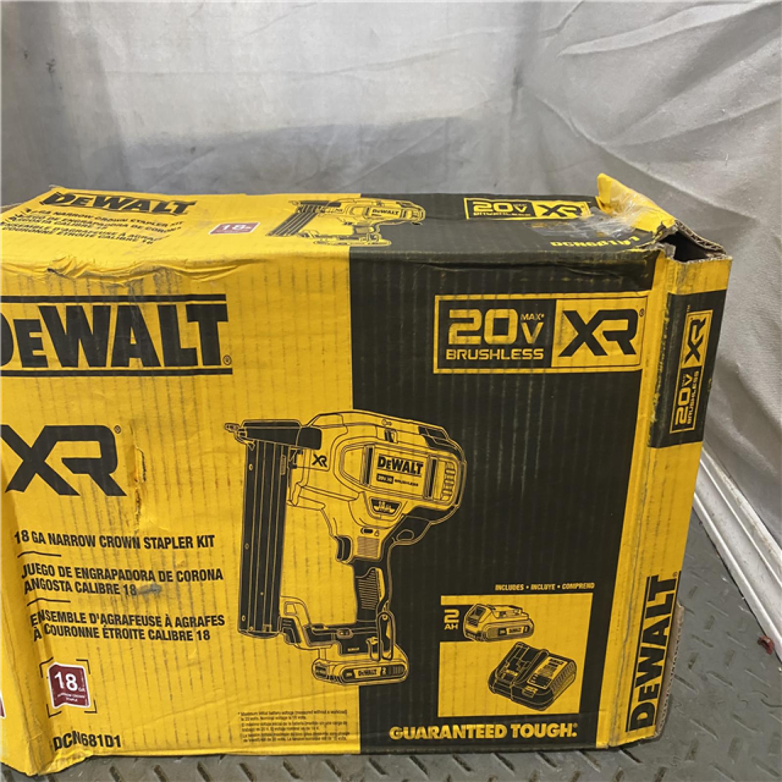 Houston location AS-IS DEWALT New in Box DEWALT DCN681D1 20V 18Ga Stapler Kit